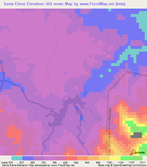 Santa Elena,Honduras Elevation Map