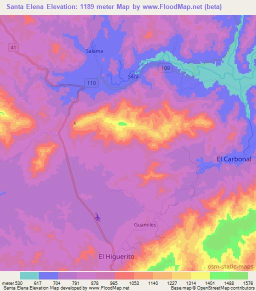 Santa Elena,Honduras Elevation Map