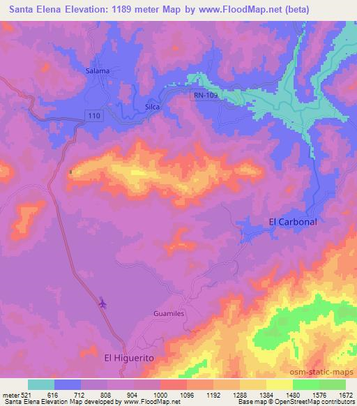 Santa Elena,Honduras Elevation Map