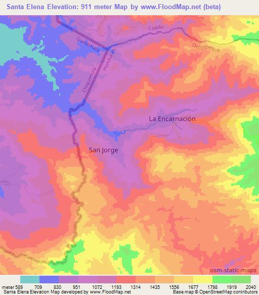 Santa Elena,Honduras Elevation Map