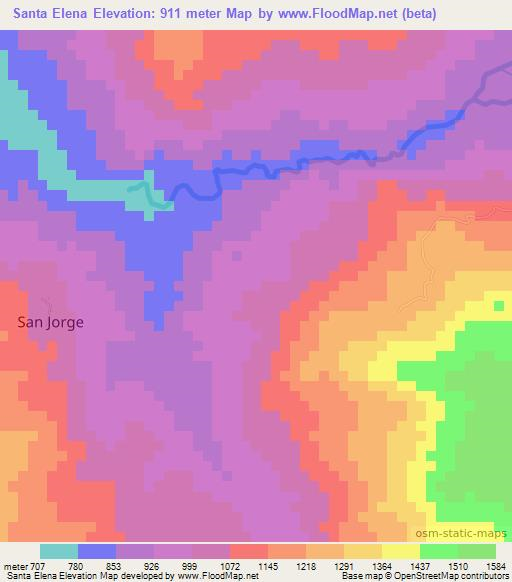 Santa Elena,Honduras Elevation Map