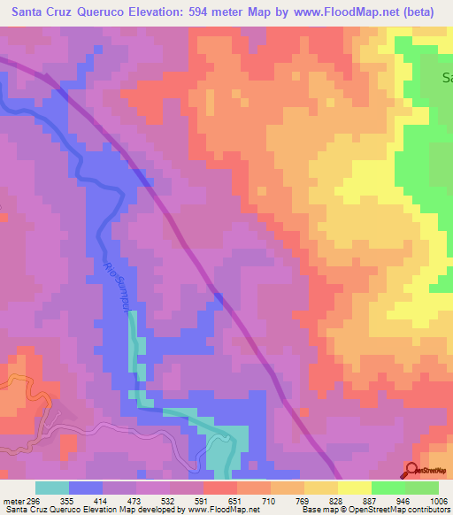 Santa Cruz Queruco,Honduras Elevation Map