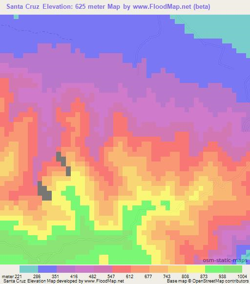 Santa Cruz,Honduras Elevation Map
