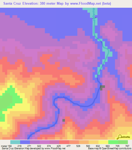 Santa Cruz,Honduras Elevation Map