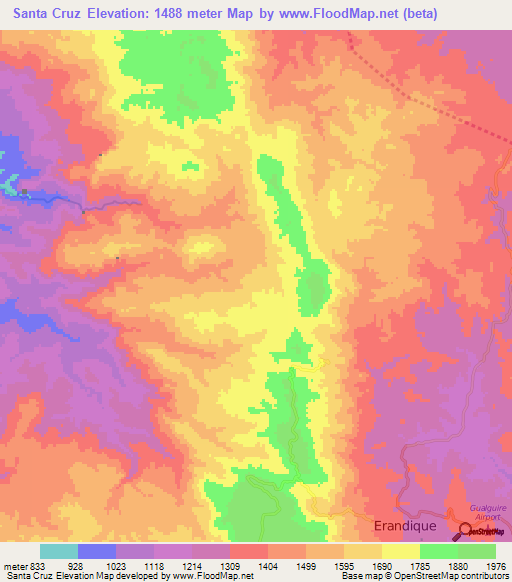 Santa Cruz,Honduras Elevation Map