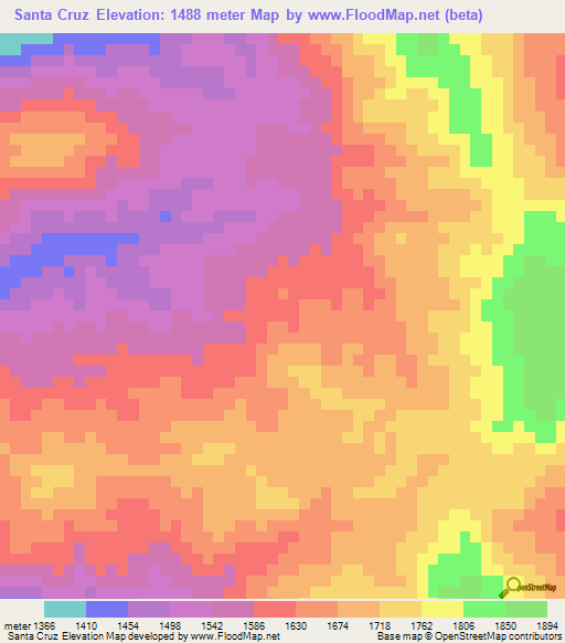 Santa Cruz,Honduras Elevation Map