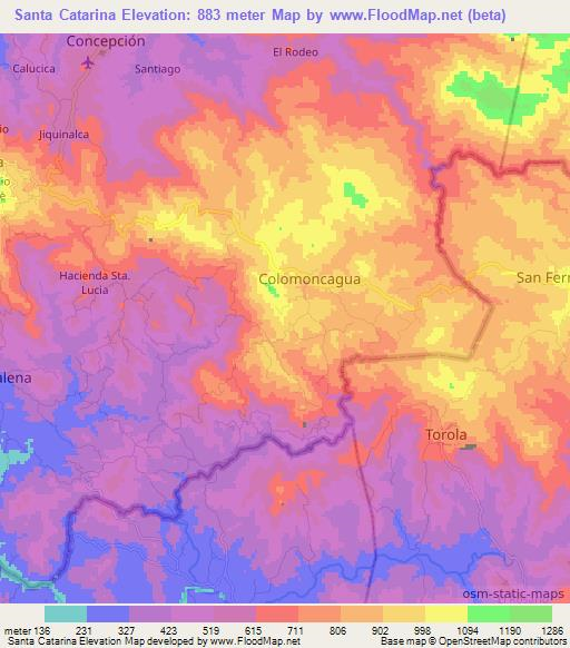 Santa Catarina,Honduras Elevation Map