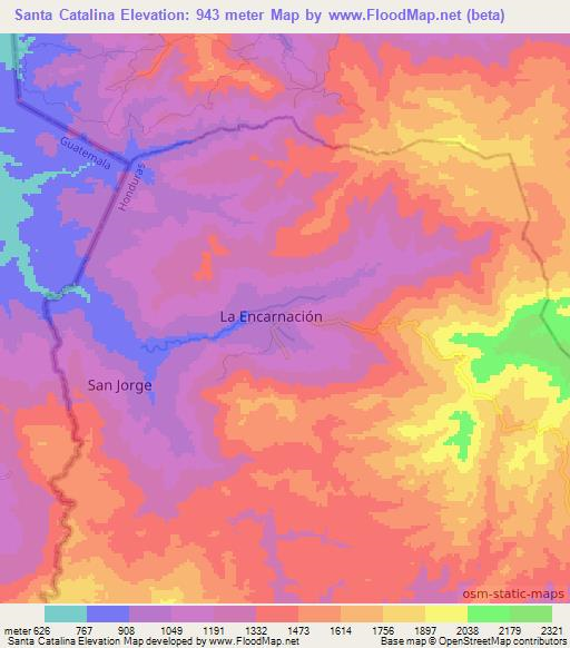 Santa Catalina,Honduras Elevation Map