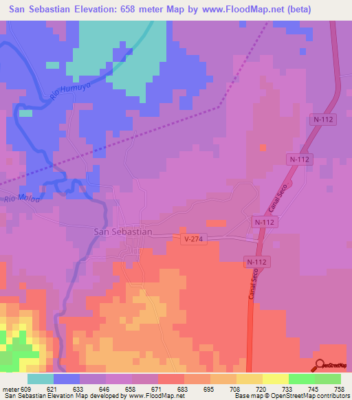 San Sebastian,Honduras Elevation Map