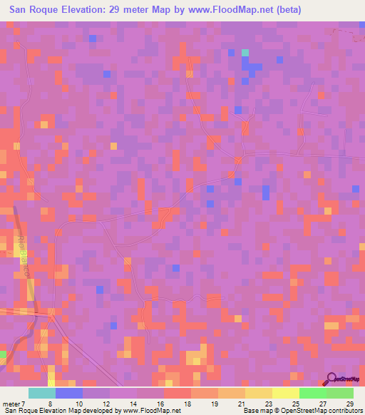 San Roque,Honduras Elevation Map