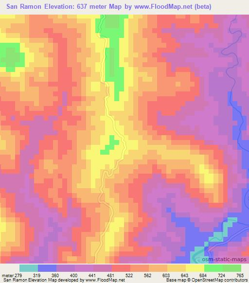 San Ramon,Honduras Elevation Map