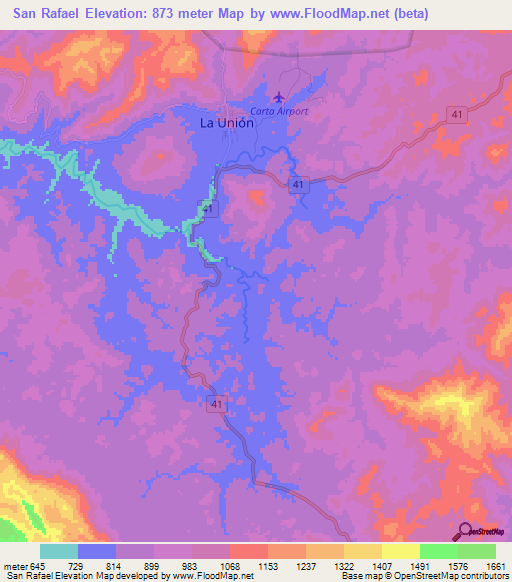 San Rafael,Honduras Elevation Map