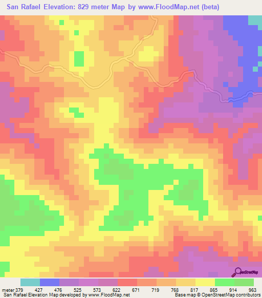 San Rafael,Honduras Elevation Map