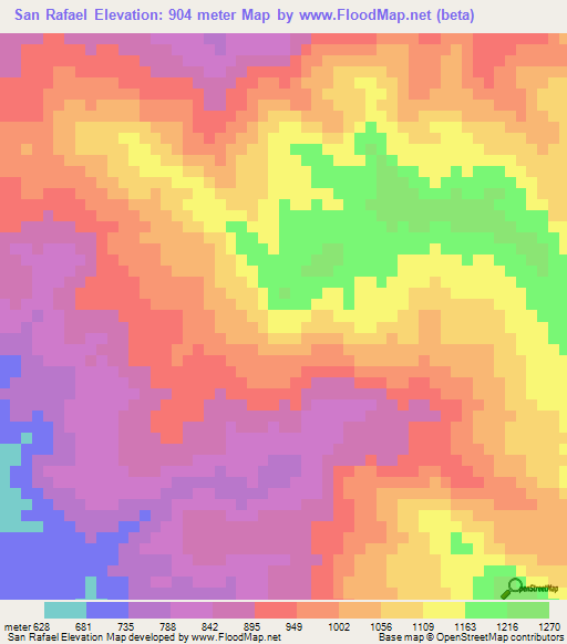 San Rafael,Honduras Elevation Map