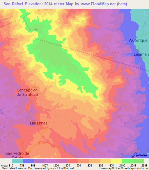 San Rafael,Honduras Elevation Map
