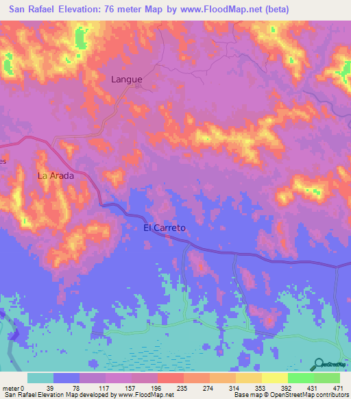 San Rafael,Honduras Elevation Map