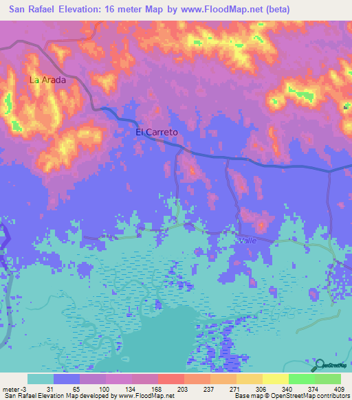 San Rafael,Honduras Elevation Map