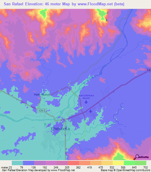 San Rafael,Honduras Elevation Map