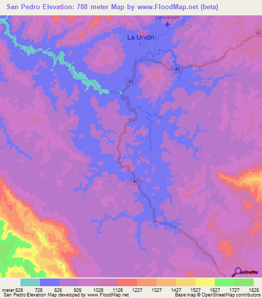 San Pedro,Honduras Elevation Map