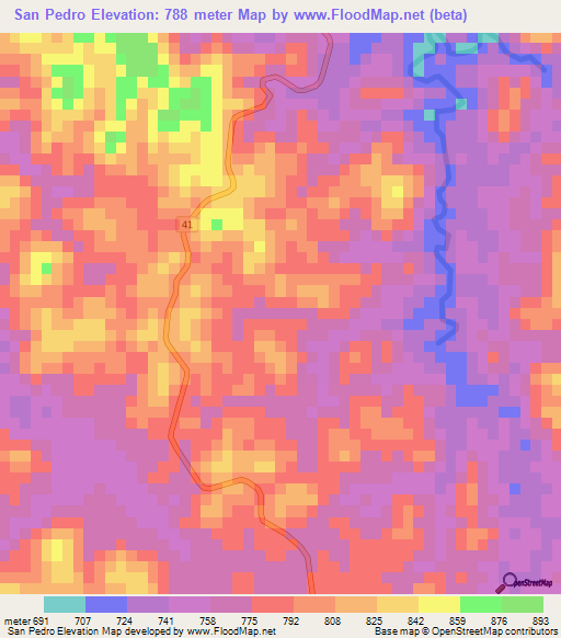San Pedro,Honduras Elevation Map