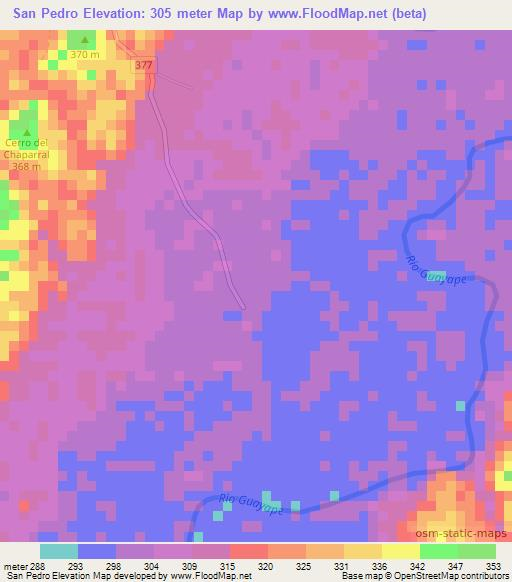 San Pedro,Honduras Elevation Map