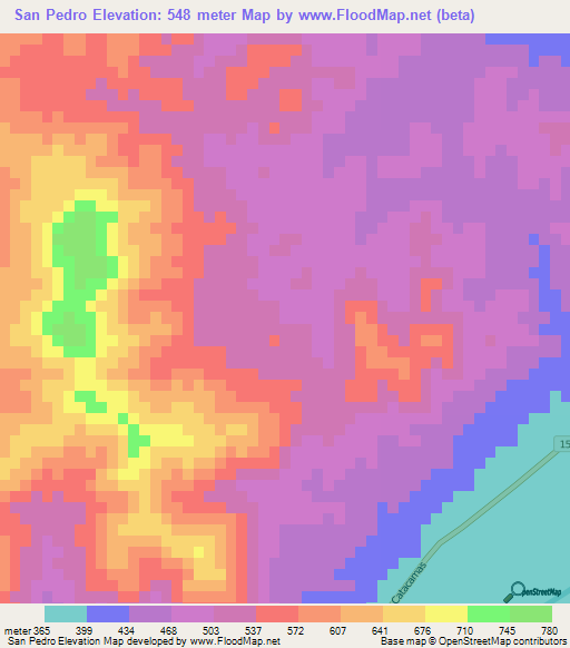 San Pedro,Honduras Elevation Map