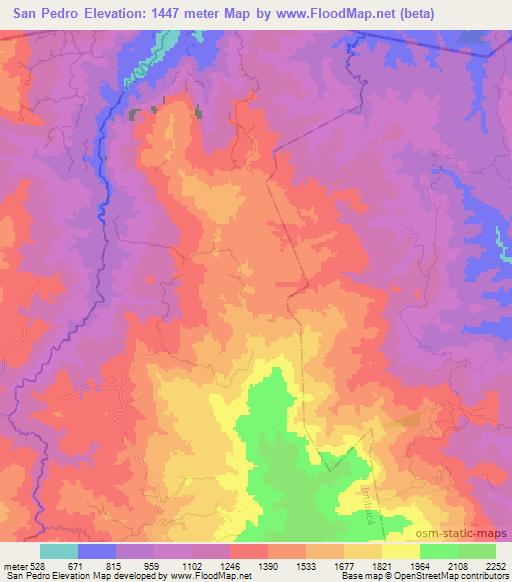 San Pedro,Honduras Elevation Map