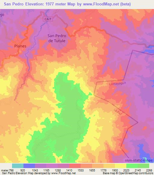 San Pedro,Honduras Elevation Map