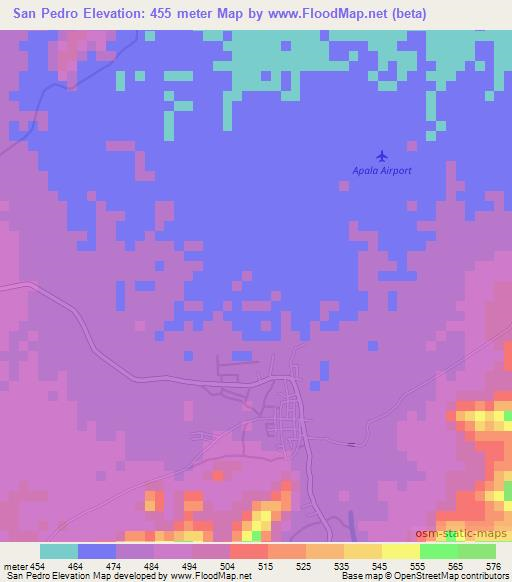 San Pedro,Honduras Elevation Map