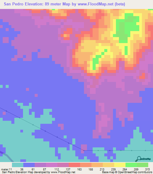 San Pedro,Honduras Elevation Map