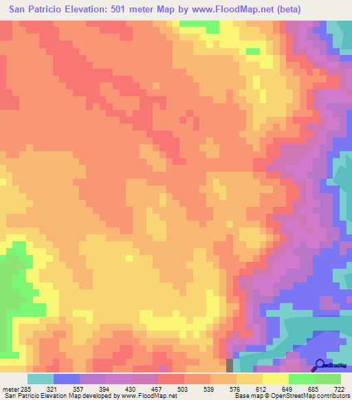 San Patricio,Honduras Elevation Map