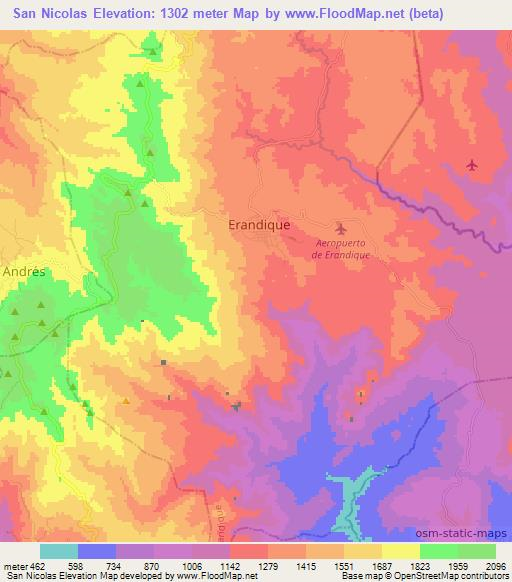 San Nicolas,Honduras Elevation Map