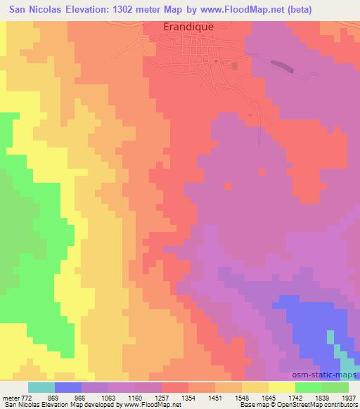 San Nicolas,Honduras Elevation Map
