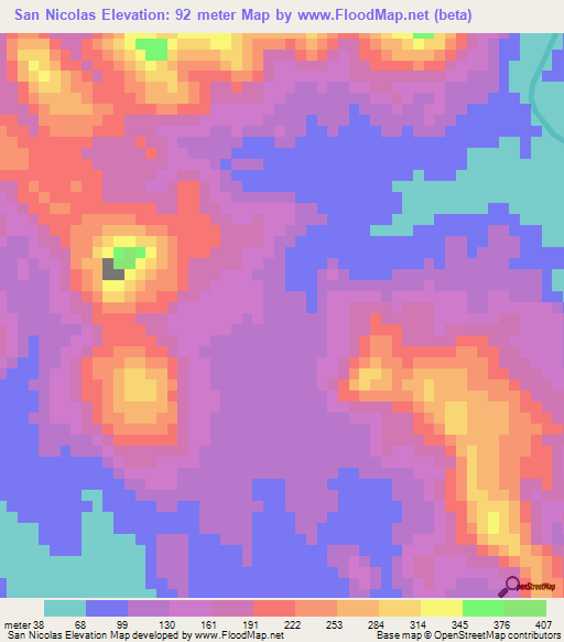 San Nicolas,Honduras Elevation Map