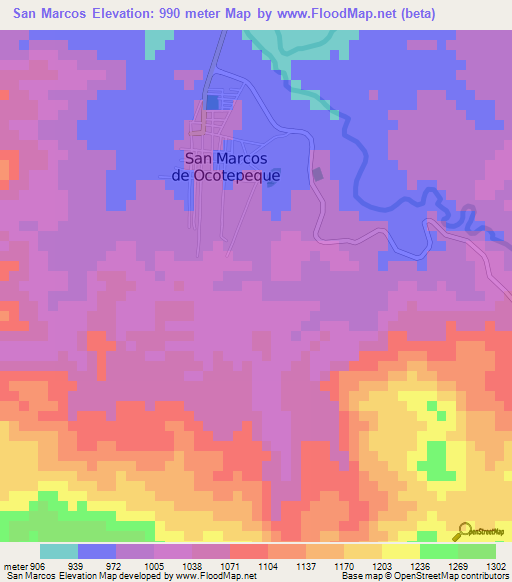 San Marcos,Honduras Elevation Map