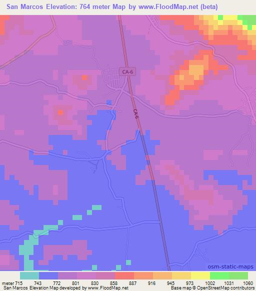 San Marcos,Honduras Elevation Map