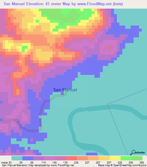San Manuel,Honduras Elevation Map