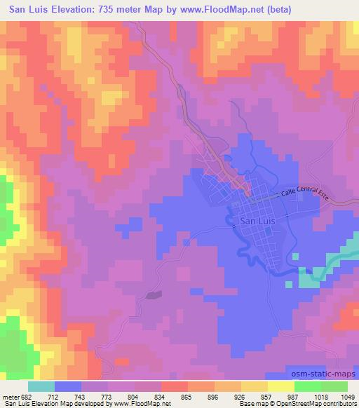 San Luis,Honduras Elevation Map