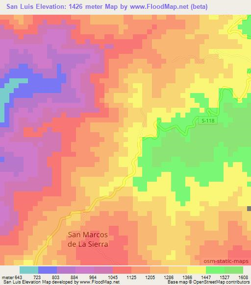 San Luis,Honduras Elevation Map