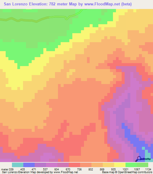 San Lorenzo,Honduras Elevation Map