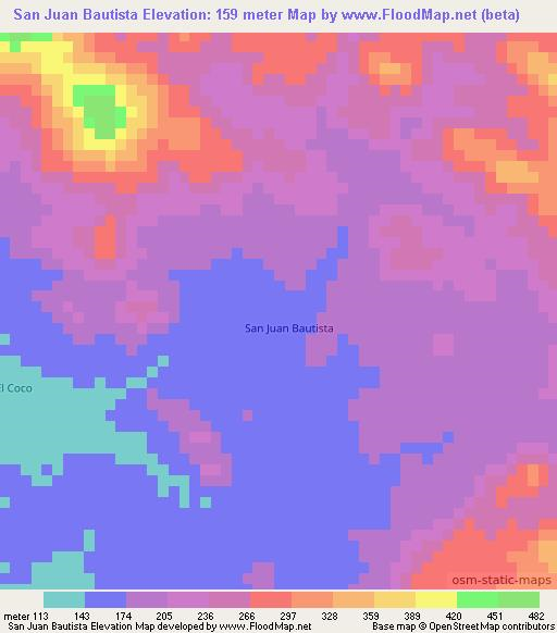 San Juan Bautista,Honduras Elevation Map