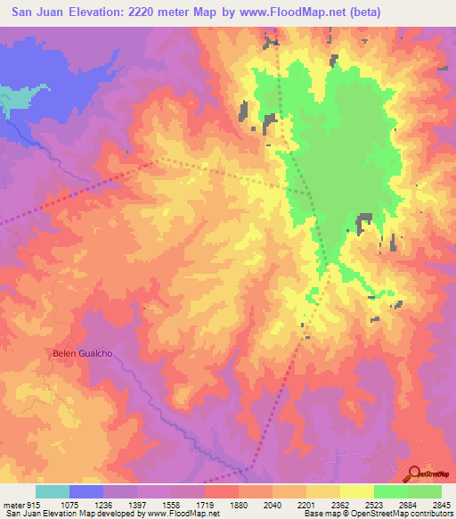 San Juan,Honduras Elevation Map
