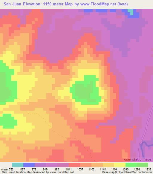San Juan,Honduras Elevation Map
