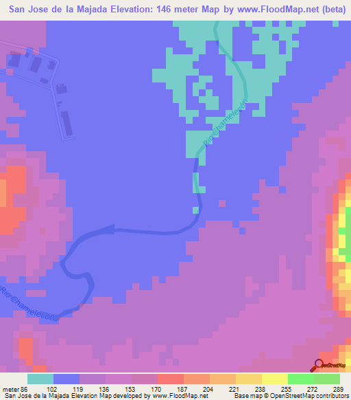 San Jose de la Majada,Honduras Elevation Map