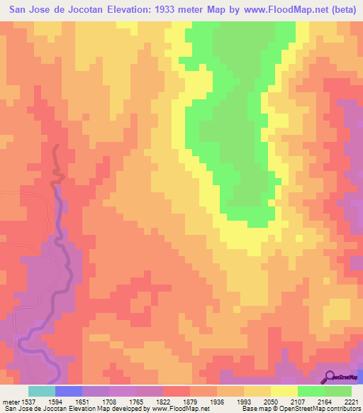San Jose de Jocotan,Honduras Elevation Map