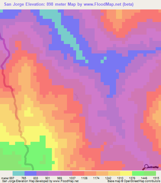 San Jorge,Honduras Elevation Map