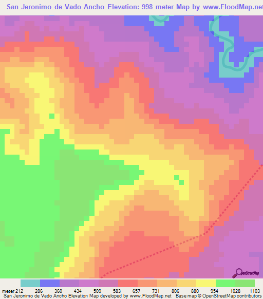 San Jeronimo de Vado Ancho,Honduras Elevation Map