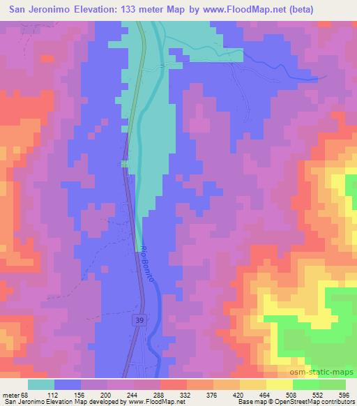 San Jeronimo,Honduras Elevation Map