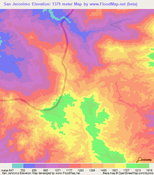 San Jeronimo,Honduras Elevation Map