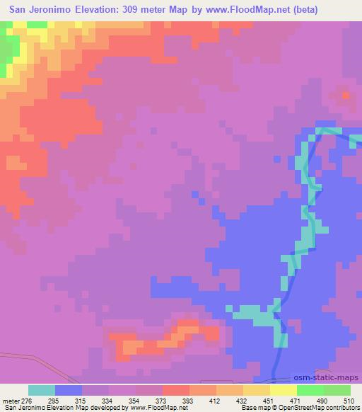 San Jeronimo,Honduras Elevation Map